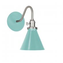 Montclair Light Works SCL405-48-96 - Uno 6" wall sconce,  Sea Green with Brushed Nickel hardware
