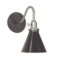 Montclair Light Works SCL405-51-96 - Uno 6" wall sconce,  Architectural Bronze with Brushed Nickel hardware