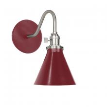 Montclair Light Works SCL405-55-96 - Uno 6" wall sconce,  Barn Red with Brushed Nickel hardware