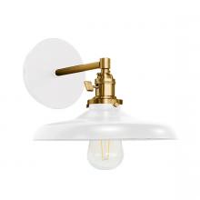 Montclair Light Works SCM401-44-91 - Uno 10" wall sconce,  White with Brushed Brass hardware