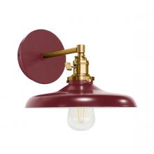 Montclair Light Works SCM401-55-91 - Uno 10" wall sconce,  Barn Red with Brushed Brass hardware