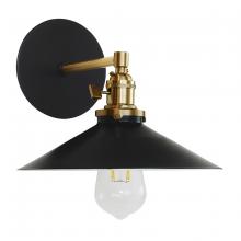 Montclair Light Works SCM404-41-91 - Uno 10" wall sconce,  Black with Brushed Brass hardware