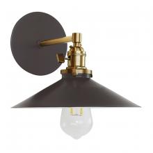 Montclair Light Works SCM404-51-91 - Uno 10" wall sconce,  Architectural Bronze with Brushed Brass hardware
