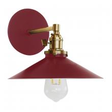 Montclair Light Works SCM404-55-91 - Uno 10" wall sconce,  Barn Red with Brushed Brass hardware