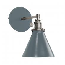 Montclair Light Works SCM405-40-96 - Uno 6" wall sconce,  Slate Gray with Brushed Nickel hardware