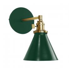 Montclair Light Works SCM405-42-91 - Uno 6" wall sconce,  Forest Green with Brushed Brass hardware