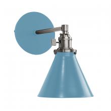 Montclair Light Works SCM405-54-96 - Uno 6" wall sconce,  Light Blue with Brushed Nickel hardware
