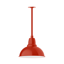 Montclair Light Works STA107-26 - 14" Cafe shade, stem mount pendant with canopy, Vermillion