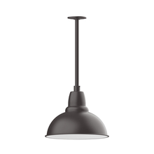 Montclair Light Works STA107-57 - 14" Cafe shade, stem mount pendant with canopy, Bronze Matte