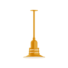 Montclair Light Works STA148-21 - 12" Atomic shade, stem mount pendant with canopy, Bright Yellow