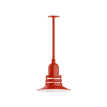 Montclair Light Works STA148-26 - 12" Atomic shade, stem mount pendant with canopy, Vermillion