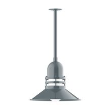 Montclair Light Works STB150-40-G07 - 16" Atomic shade, stem mount pendant with canopy, Frosted Glass, Slate Gray