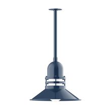 Montclair Light Works STB150-50-G07 - 16" Atomic shade, stem mount pendant with canopy, Frosted Glass, Navy