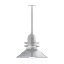 Montclair Light Works STB151-49-G07 - 18" Atomic shade, stem mount pendant with canopy, Frosted Glass, Painted Galvanized