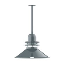 Montclair Light Works STB152-40-G07 - 20" Atomic shade, stem mount pendant with canopy, Frosted Glass, Slate Gray