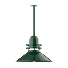 Montclair Light Works STB152-42-G07 - 20" Atomic shade, stem mount pendant with canopy, Frosted Glass, Forest Green