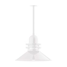 Montclair Light Works STB152-44-G07 - 20" Atomic shade, stem mount pendant with canopy, Frosted Glass, White