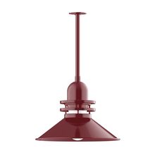 Montclair Light Works STB152-55-G07 - 20" Atomic shade, stem mount pendant with canopy, Frosted Glass, Barn Red