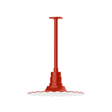 Montclair Light Works STB159-26 - 16" Radial shade, stem mount pendant with canopy, Vermillion