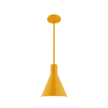 Montclair Light Works STG416-21 - 8" Jerome Stem Hung Pendant, Bright Yellow