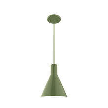 Montclair Light Works STG416-22 - 8" Jerome Stem Hung Pendant, Fern Green