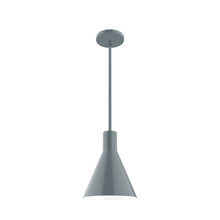 Montclair Light Works STG416-40 - 8" Jerome Stem Hung Pendant, Slate Gray