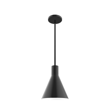 Montclair Light Works STG416-41 - 8" Jerome Stem Hung Pendant, Black