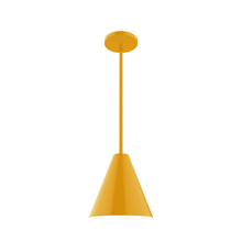 Montclair Light Works STG420-21 - 8" Jynx Stem Hung Pendant, Bright Yellow
