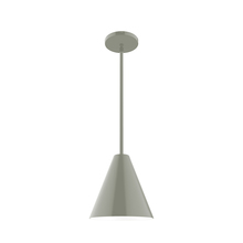 Montclair Light Works STG420-24 - 8" Jynx Stem Hung Pendant, Moss Green