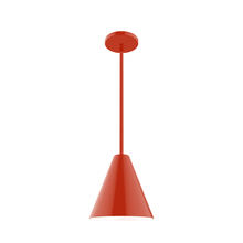 Montclair Light Works STG420-26 - 8" Jynx Stem Hung Pendant, Vermillion
