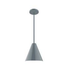 Montclair Light Works STG420-40 - 8" Jynx Stem Hung Pendant, Slate Gray