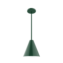 Montclair Light Works STG420-42 - 8" Jynx Stem Hung Pendant, Forest Green