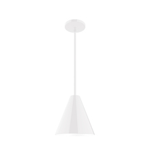 Montclair Light Works STG420-44 - 8" Jynx Stem Hung Pendant, White