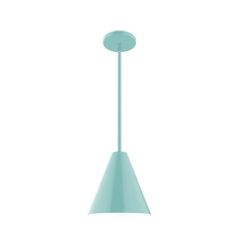 Montclair Light Works STG420-48 - 8" Jynx Stem Hung Pendant, Sea Green