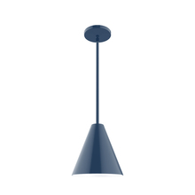 Montclair Light Works STG420-50 - 8" Jynx Stem Hung Pendant, Navy