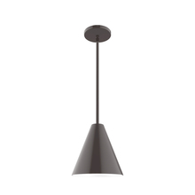Montclair Light Works STG420-51 - 8" Jynx Stem Hung Pendant, Architectural Bronze
