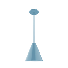 Montclair Light Works STG420-54 - 8" Jynx Stem Hung Pendant, Light Blue
