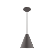 Montclair Light Works STG420-57 - 8" Jynx Stem Hung Pendant, Bronze Matte