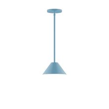 Montclair Light Works STG421-54 - 8" Pinnacle Stem Hung Pendant, Light Blue