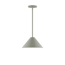 Montclair Light Works STG422-24 - 12" Pinnacle Stem Hung Pendant, Moss Green