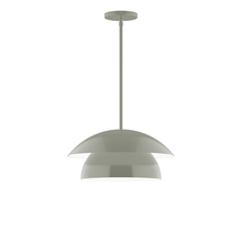 Montclair Light Works STGX446-24 - 16" Nest Stem Hung Pendant, Moss Green