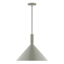 Montclair Light Works STGX467-24 - 18" Chase Stem Hung Pendant, Moss Green