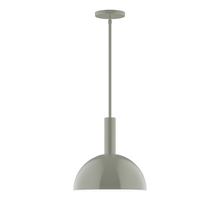 Montclair Light Works STGX471-24 - 12" Ray Stem Hung Pendant, Moss Green