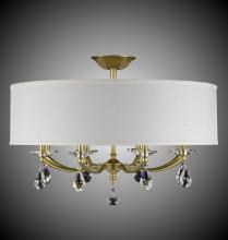 American Brass & Crystal FM5497-O-35S-37G-ST-PG - 32 inch Kensington Empire Drum Shade Flush Mount