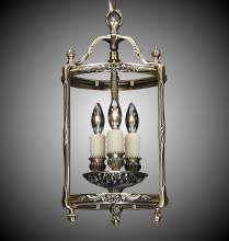 American Brass & Crystal LT2108-12G-ST - 3 Light 8 inch Lantern with Clear Curved Glass