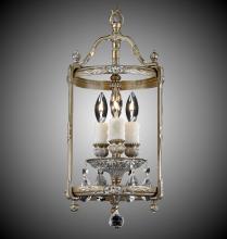 American Brass & Crystal LT2208-A-05S-PI - 3 Light 8 inch Lantern with Clear Curved glass & Crystal