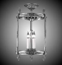 American Brass & Crystal LTFM2113-10W-PI - 3 Light 13 inch Flush Lantern with Clear Curved Glass