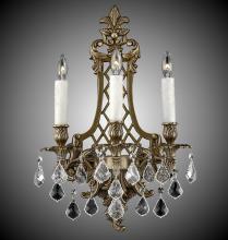 American Brass & Crystal WS9455-O-03G-PI - 3 Light Lattice Medium Wall Sconce