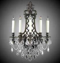 American Brass & Crystal WS9459-O-10G-ST - 5 Light Lattice Large Wall Sconce
