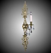 American Brass & Crystal WS9487-U-16G-PI - 1 Light Filigree Extended Top and Tail Wall Sconce